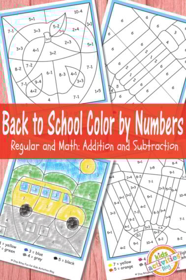 Back to School Color by Numbers