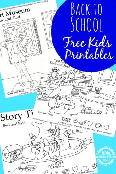 Back to School free kids printables