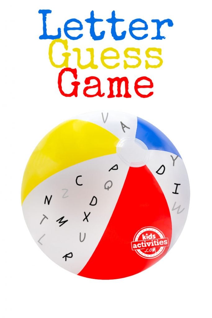 Beach Ball ALPHABET RECOGNITION Game for Kids - Kids Activities Blog - BEACH ball pictured with the alphabet letters written on the ball for a fun letter recognition game for kids
