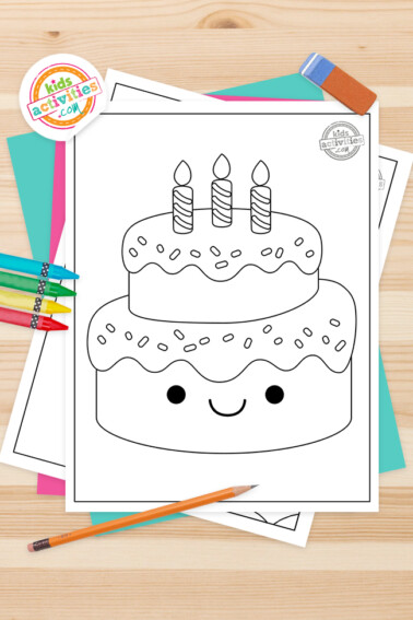 Birthday Cake Coloring Pages Feature Image