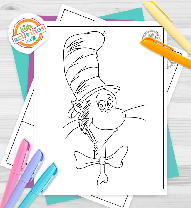 Cat in the hat Coloring Pages Feature Image