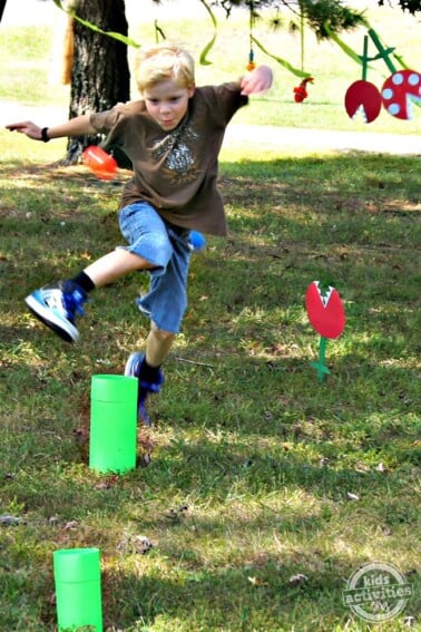 DIY Super Mario Party with Obstacle Course featured on Kids Activities Blog