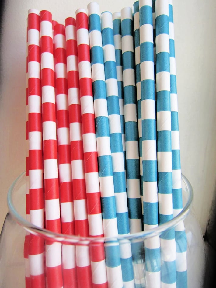 Dr Seuss colored straws from Amazon