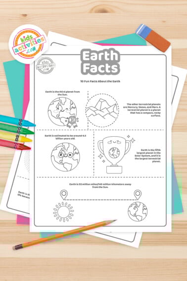 Earth Facts Coloring Pages Feature Image
