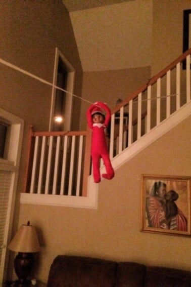 Elf on the Shelf Goes on the Zipline Christmas Idea - Kids Activities Blog