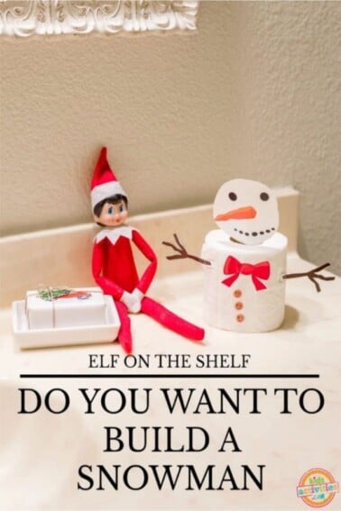 Elf on the Shelf Toilet Paper Snowman Christmas Idea - Free Printable Elf-on-the-Shelf prop - Kids Activities Blog Team