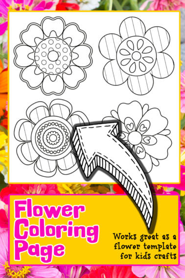flower coloring page shown here in printed pdf