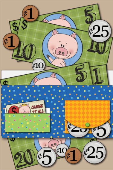 Free Printable Wallet With Play Money from Little Learning Lovies and Kids Activities Blog