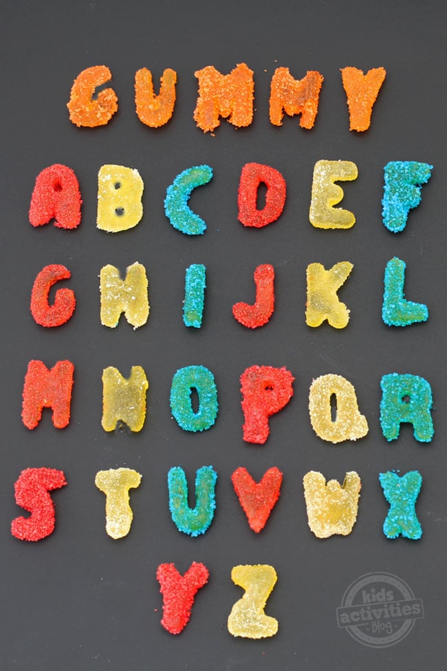 homemade-sour-gummy-alphabet-letters a-z for kids - Kids Activities Blog