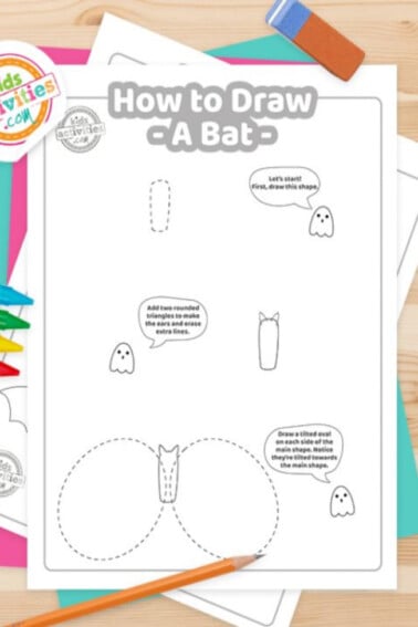 How to draw a bat