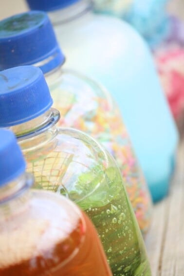 shaking bottles for toddler learning