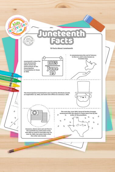 Juneteenth Facts Coloring Pages Feature Image