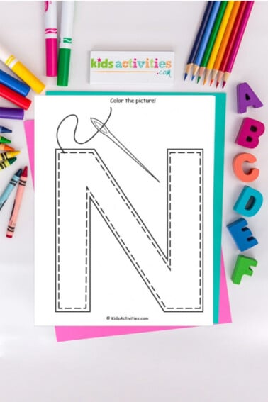 letter n coloring pages