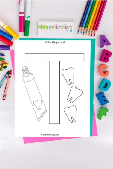 letter t coloring page