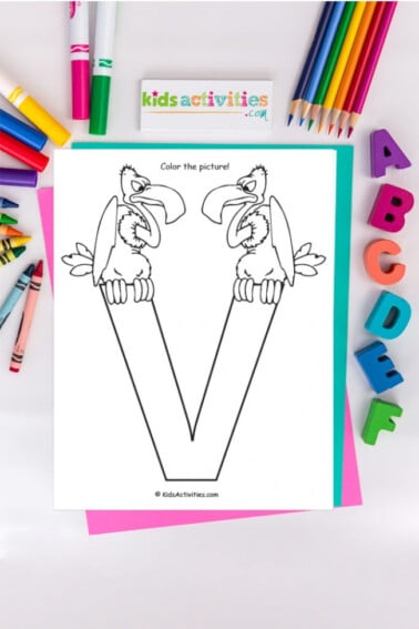 letter v coloring page