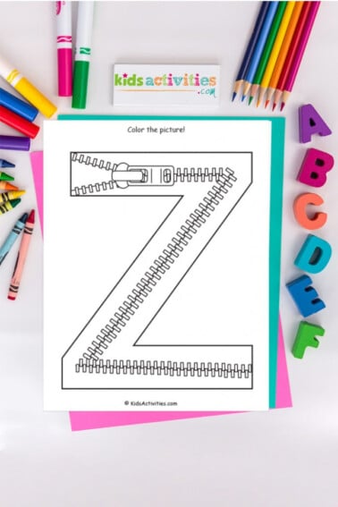 letter z coloring sheet