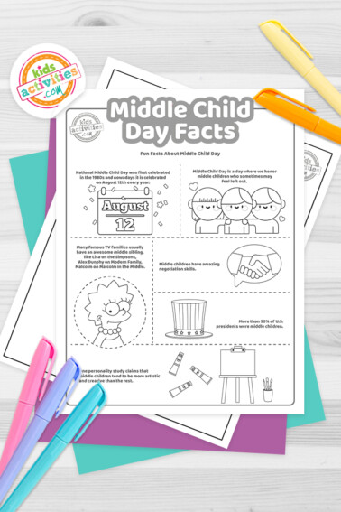 Middle Child Day Coloring Pages Feature Image