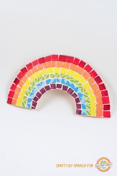 Mosaic Rainbow Craft from a Paper Plate