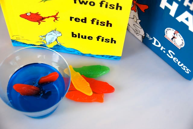 One fish two fish jello treat inspired by Dr Seuss for Dr Suess day food - from Simple Girl at Home