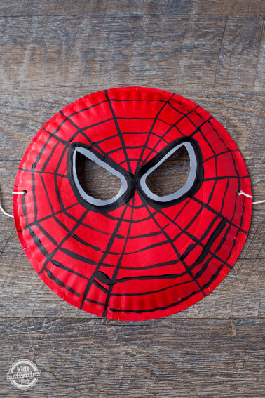 Paper Plate Spider-Man Mask