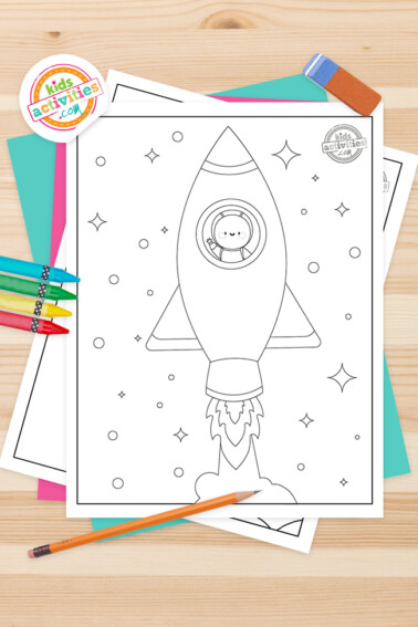 Rocket Coloring Pages Feature Image