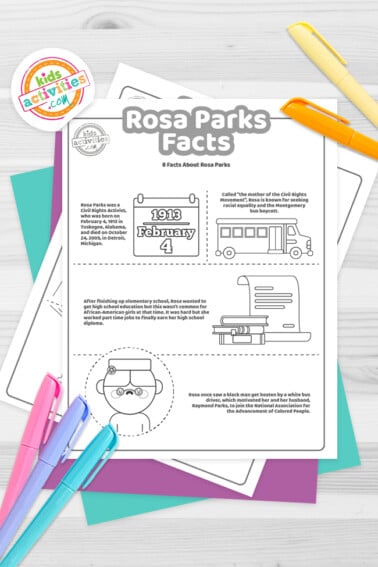 Rosa Parks Facts Coloring Pages Feature Image