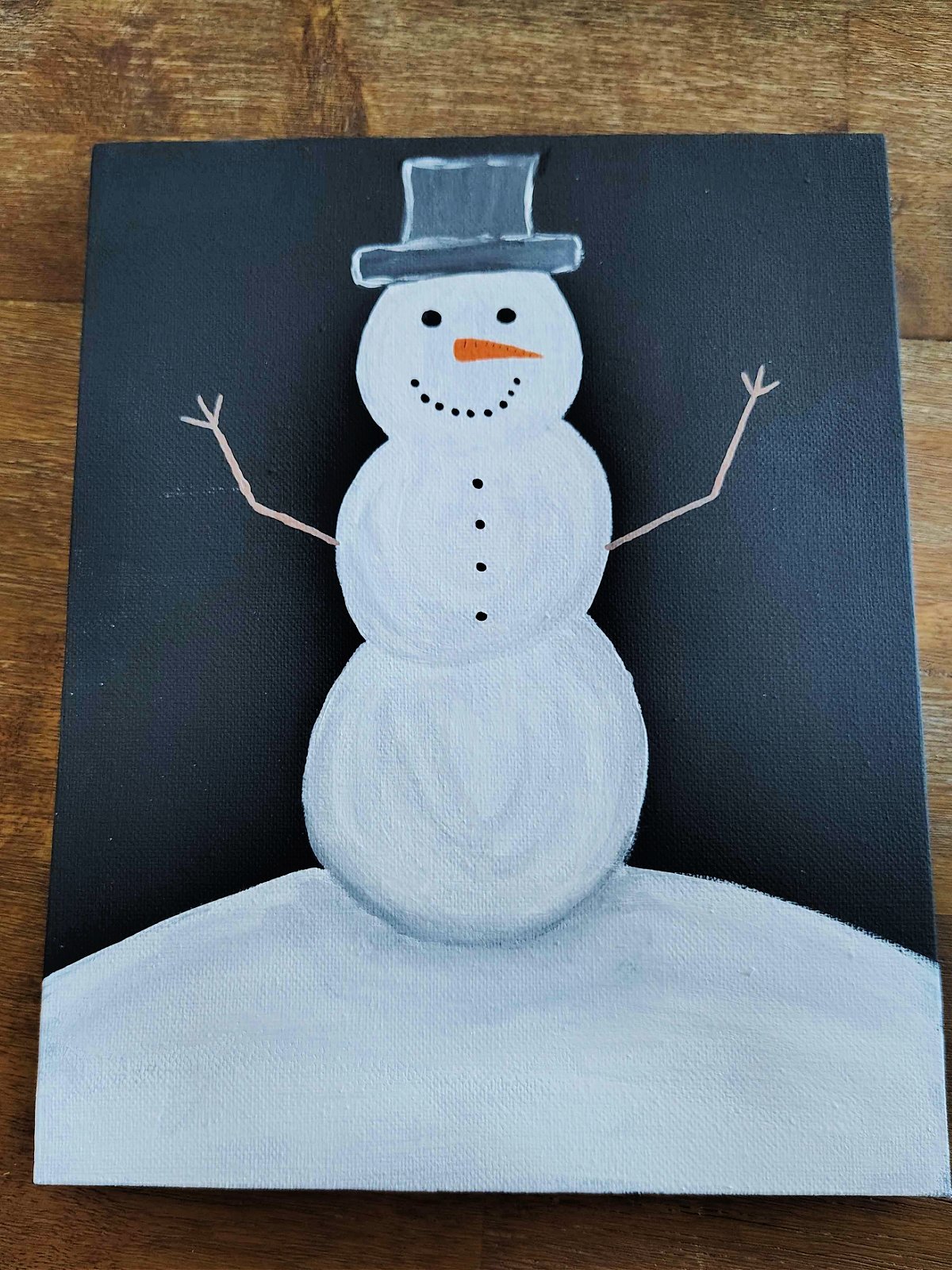 Snowman Craft- Step 8 - Add darker color and outline hat- Kids Activities Blog