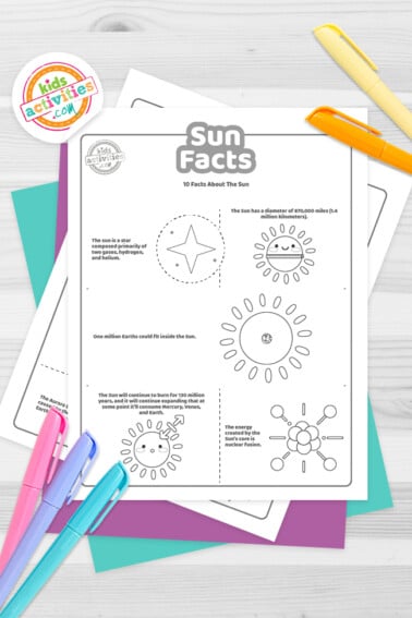Sun Facts Coloring Pages Feature Image