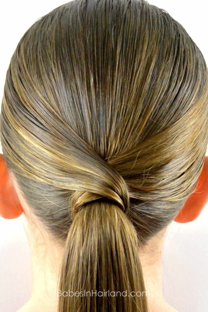 V wrap ponytail hairstyle for girls from Babes in Hairland blog
