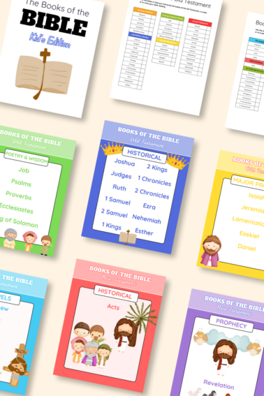 Books of the bible for kids feature - printable pages of the books of the Bible memorization set