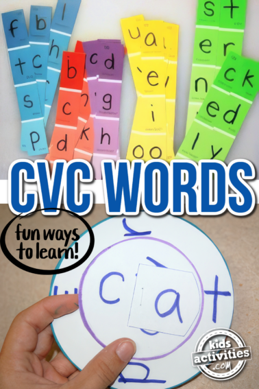 CVC words for reading fun - two sample wasy to make cvc word practice