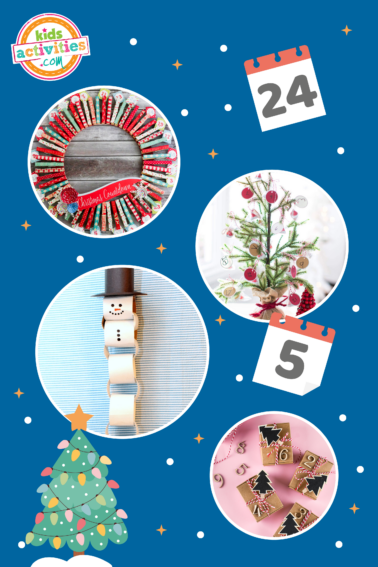 Image shows a compilation of different advent calendar activities from different sources.