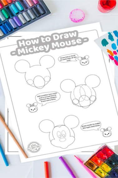 how to draw mickey mouse