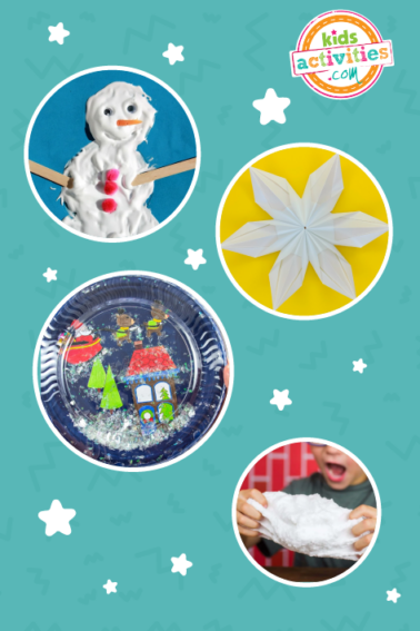 Compilation of January activities for kids for example, fluffy slime, snowflake origami, and more.